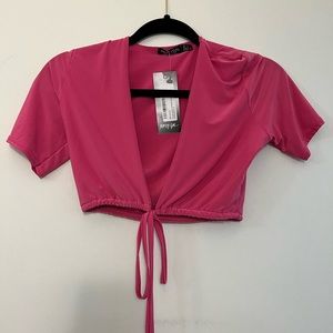 Nasty Gal pink tie up top